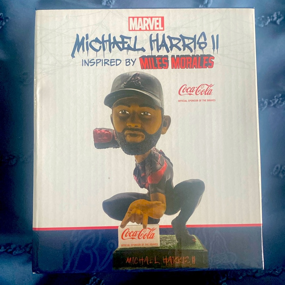 Michael Harris II inspired by Miles Morales bobble head
